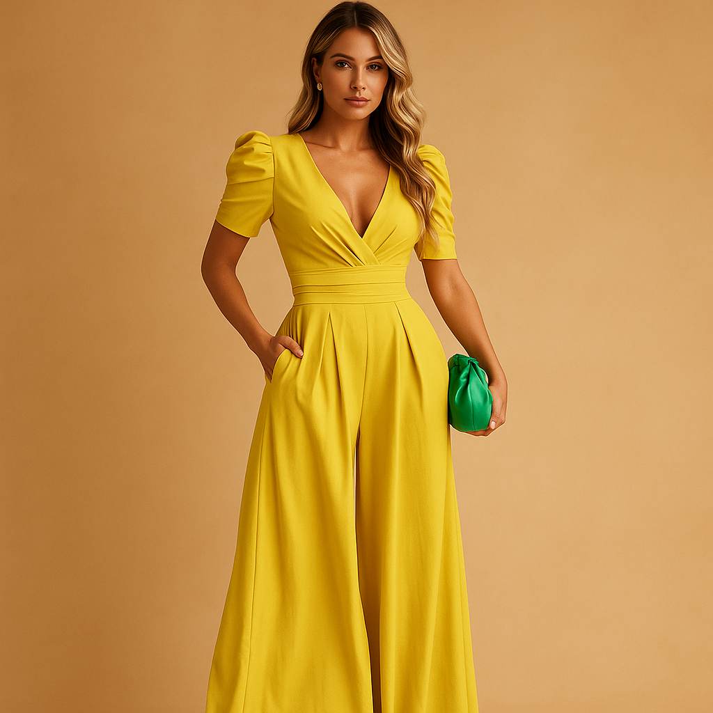 Elegant long jumpsuit for women with tailored fit and timeless design, perfect for formal dinners, galas, and stylish occasions.