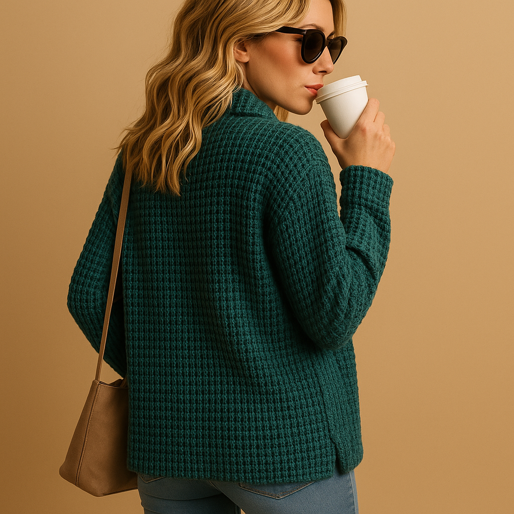 Women's fitted knit sweater with a flattering tailored design and soft breathable fabric, perfect for stylish daily wear in all seasons.