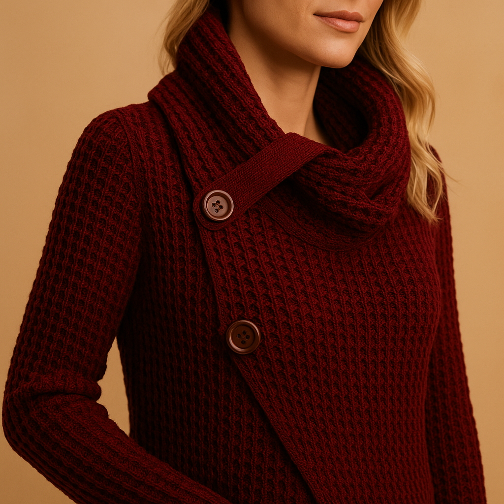 Women's fitted knit sweater with a flattering tailored design and soft breathable fabric, perfect for stylish daily wear in all seasons.