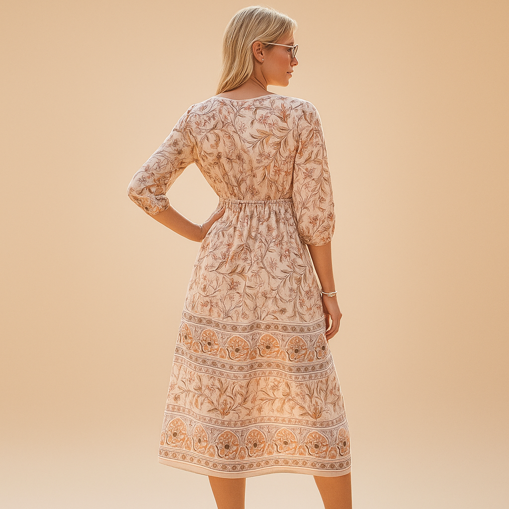 Bohemian summer dress for women with light, breathable fabric and flowy fit, perfect for festivals, beach outings, and casual summer days.
