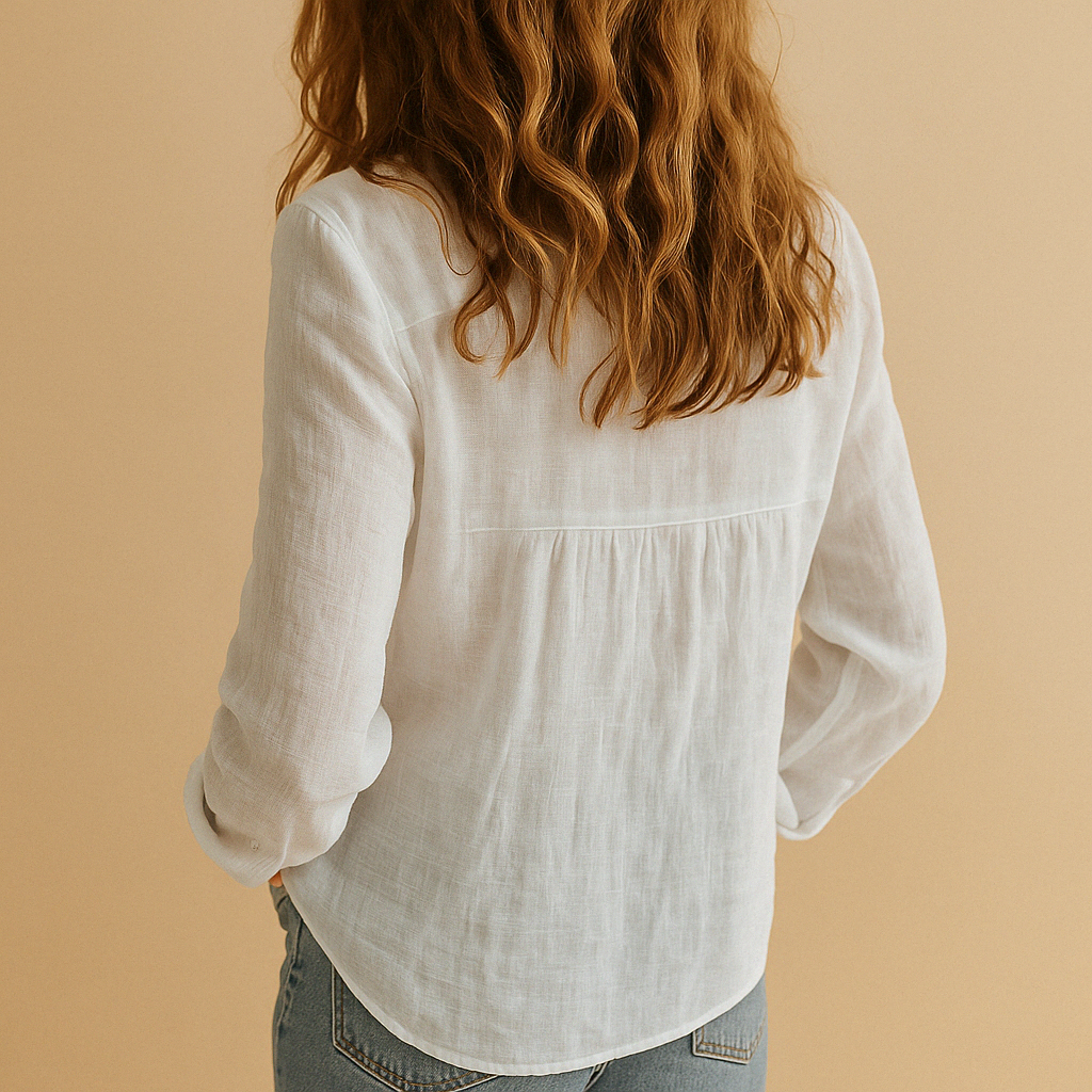 Women’s casual airy blouse with relaxed fit and light fabric, perfect for work, walks, or everyday wear.