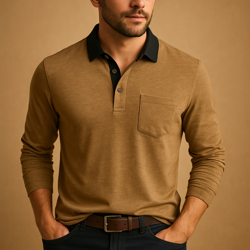 Casual cotton long sleeve shirt for men with button closure and chest pocket, available in multiple colors. Ideal for casual and everyday outfits.