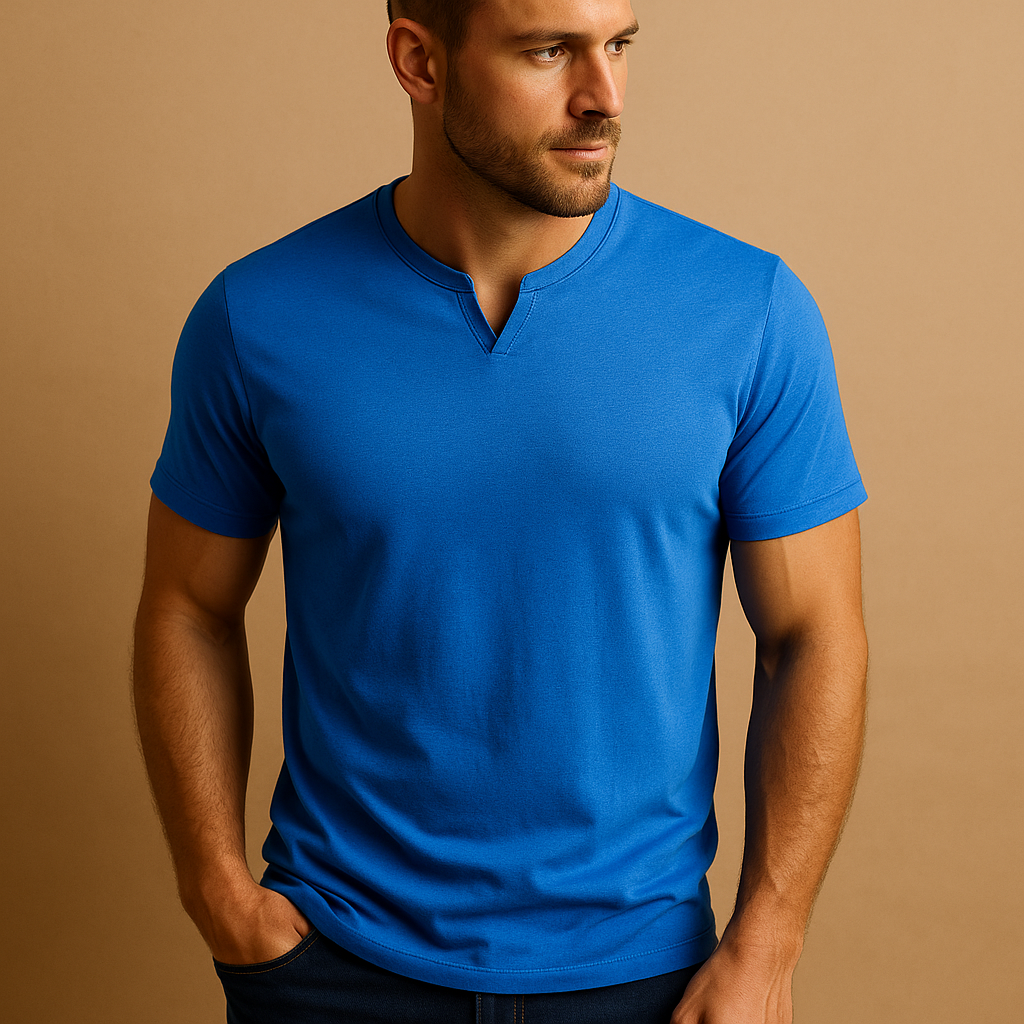 Men’s casual cotton t-shirt with regular fit, short sleeves, and classic crew neck, available in versatile colors for daily comfort.