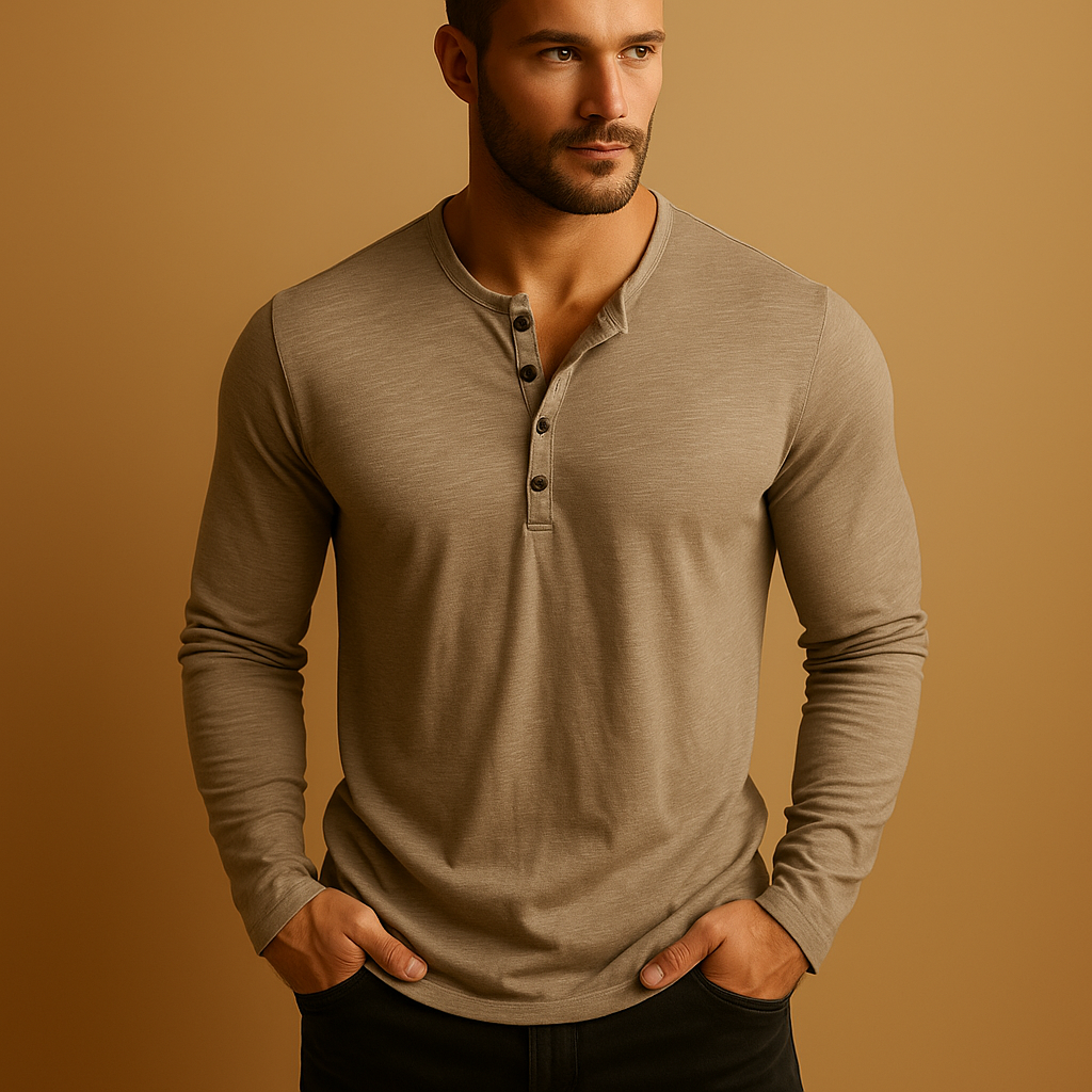 Classic long sleeve shirt for men with comfortable straight fit, available in black, green, khaki, red, and white. Perfect for casual or work outfits.