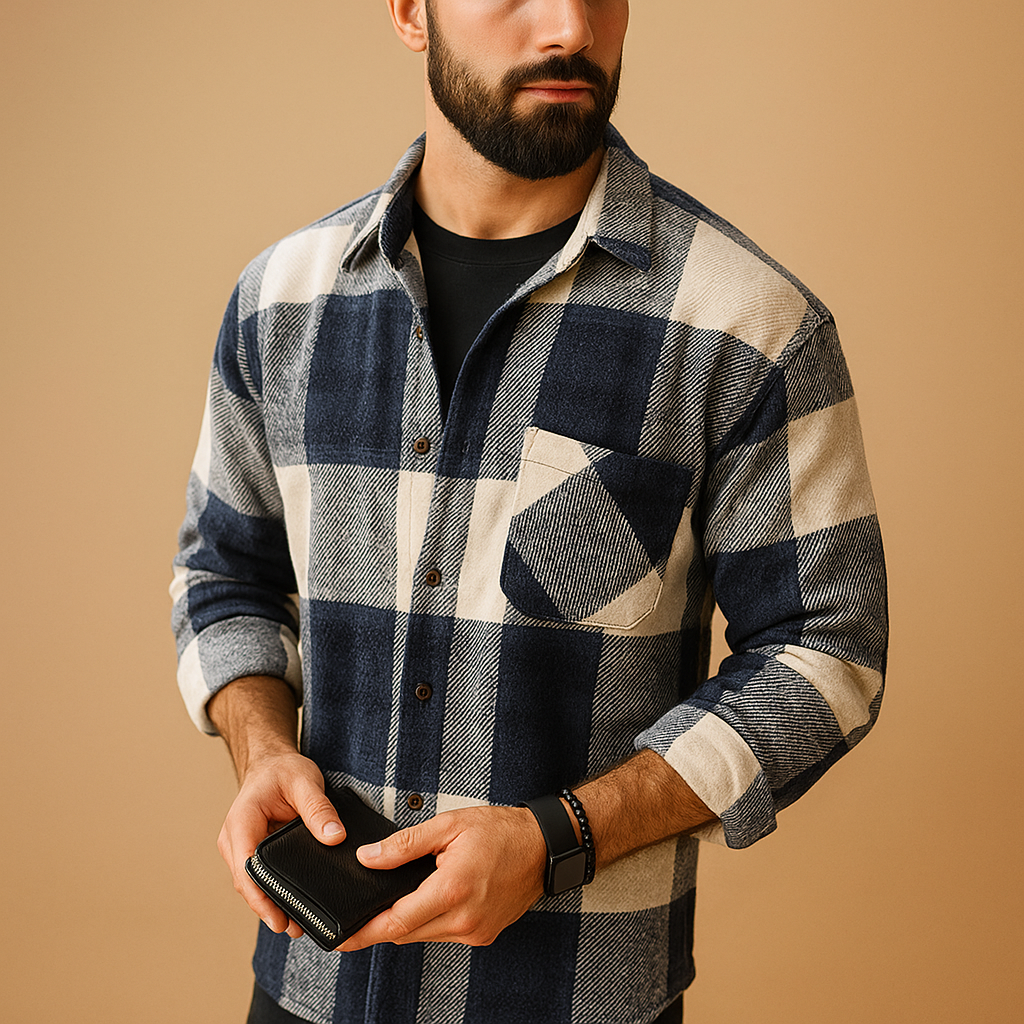 Men’s classic long sleeve shirt Oliver in green, red, white, khaki, or black. Lightweight, breathable, and ideal for work, leisure, or formal occasions.
