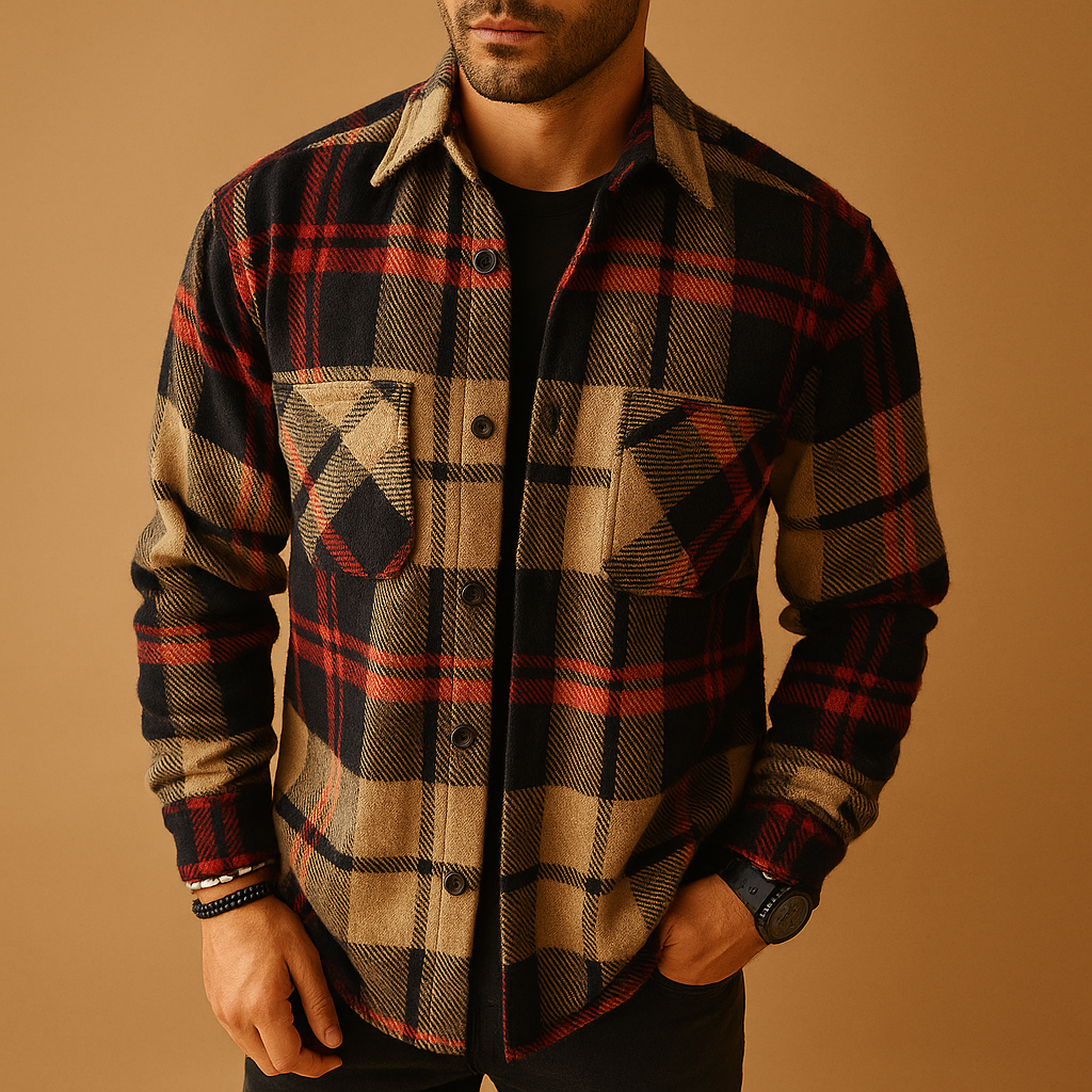 Men’s classic long sleeve shirt Oliver in green, red, white, khaki, or black. Lightweight, breathable, and ideal for work, leisure, or formal occasions.