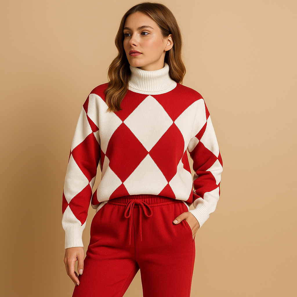 Women’s comfortable lounge set with sweatshirt and jogger pants, perfect for home wear, casual outings, and relaxed everyday comfort.