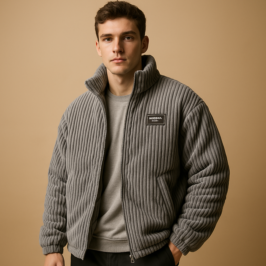 Men’s corduroy jacket with soft cotton lining, ideal for cold days, casual outfits, and autumn or winter wear.