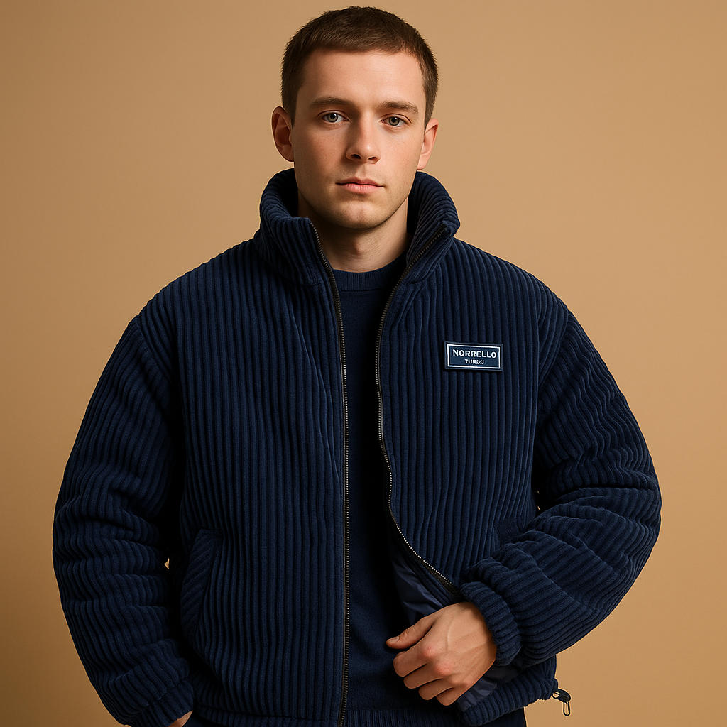 Men’s corduroy jacket with soft cotton lining, ideal for cold days, casual outfits, and autumn or winter wear.