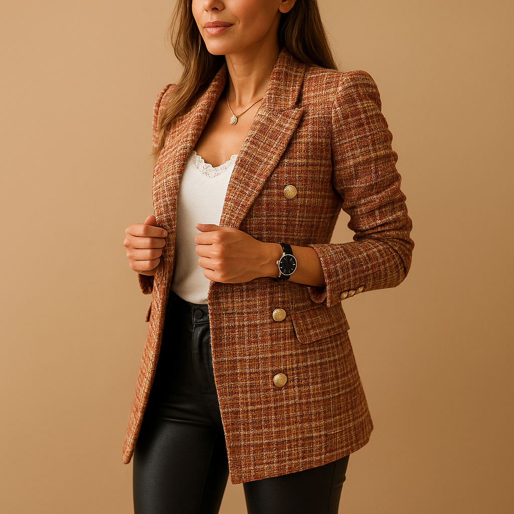Women’s elegant tailored blazer with flattering fit and durable fabric, ideal for work, formal occasions and casual chic outfits.