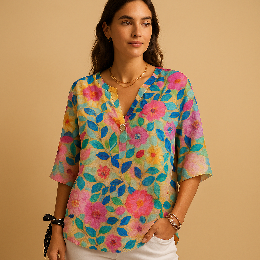 Floral button-up blouse for women | Amelia