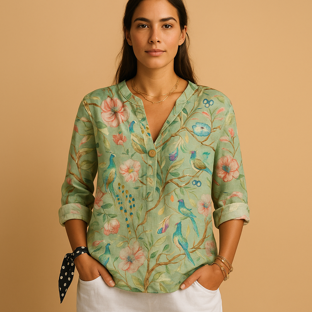 Floral button-up blouse for women | Amelia