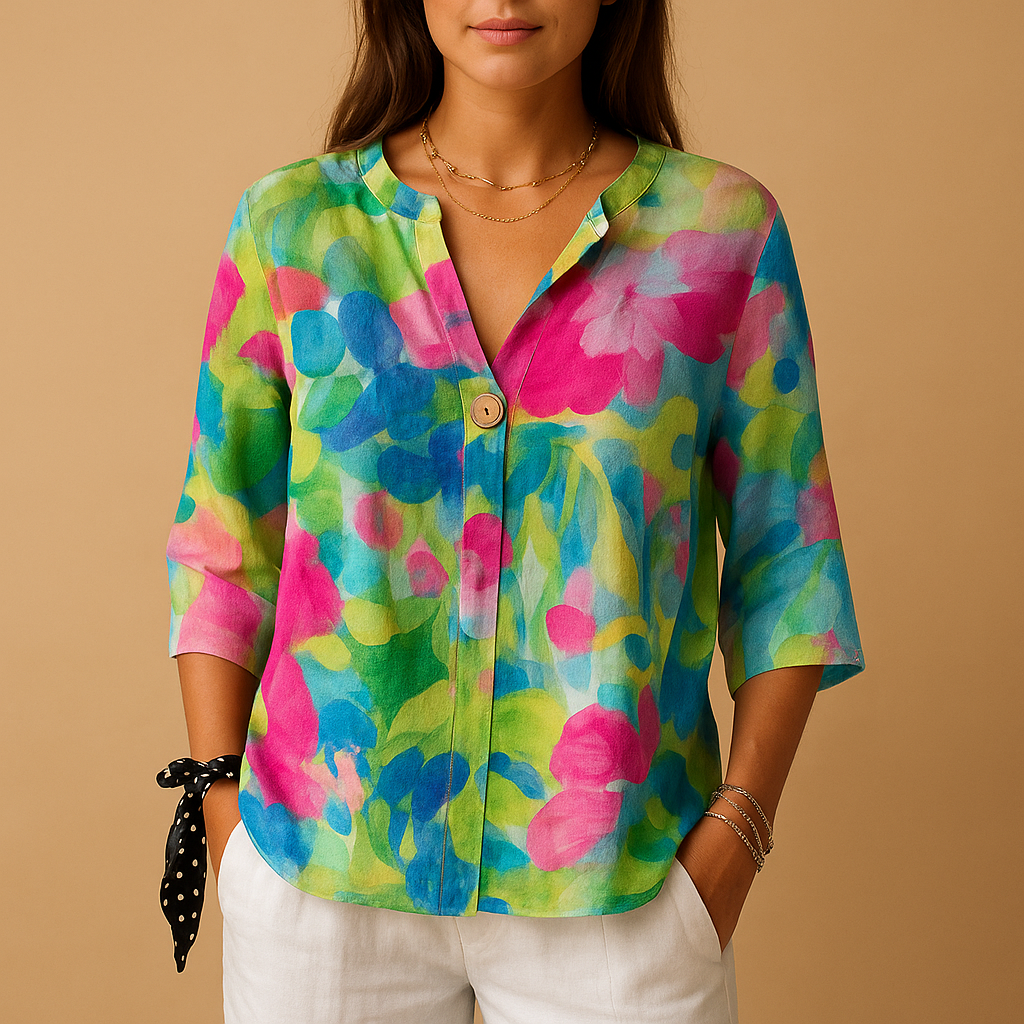 Floral button-up blouse for women | Amelia