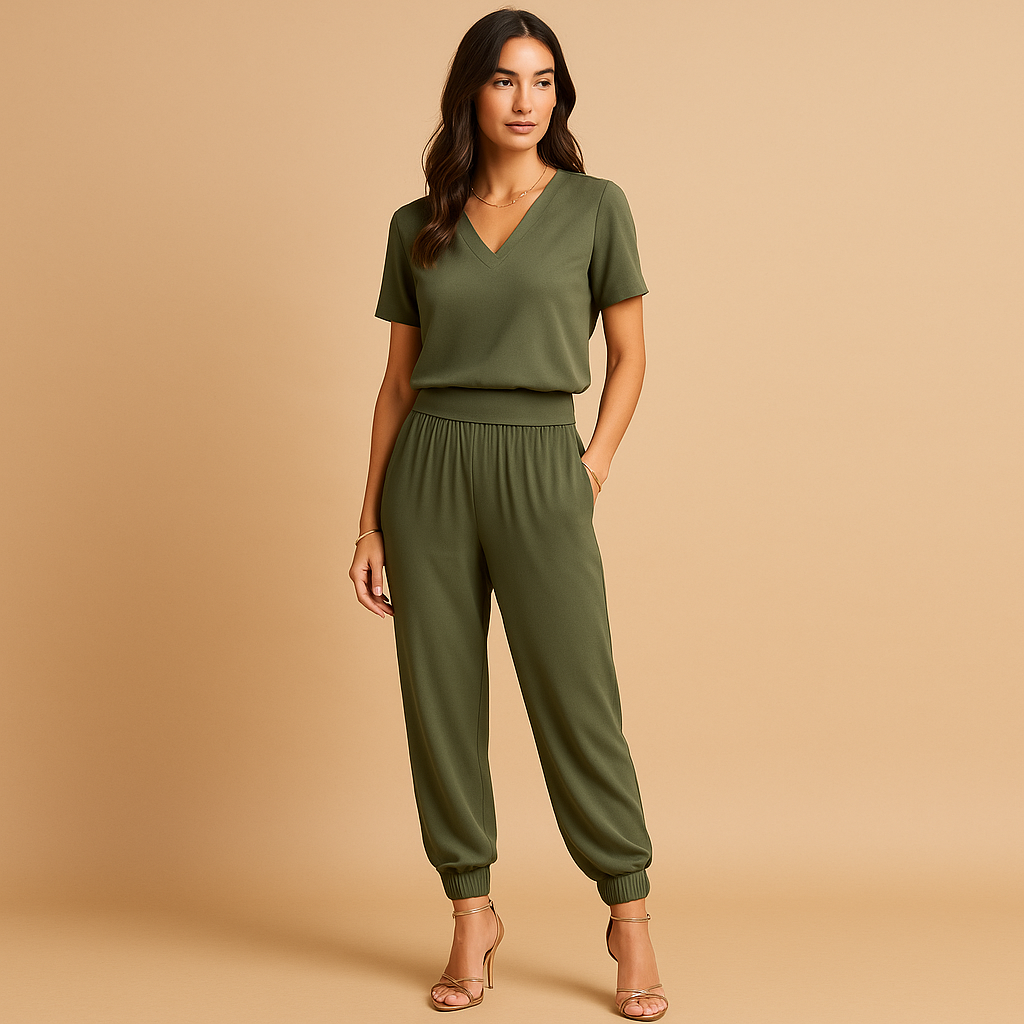 Women’s floral two-piece outfit with a printed top and matching pants, ideal for casual outings, holidays, and everyday wear.