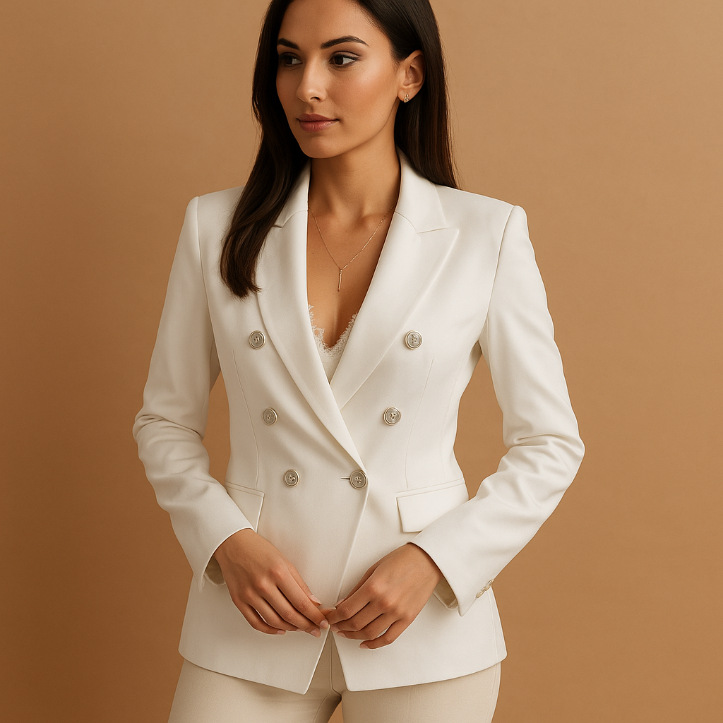Women’s lightweight cotton casual blazer with breathable fit and timeless solid design, ideal for work, appointments and special occasions.
