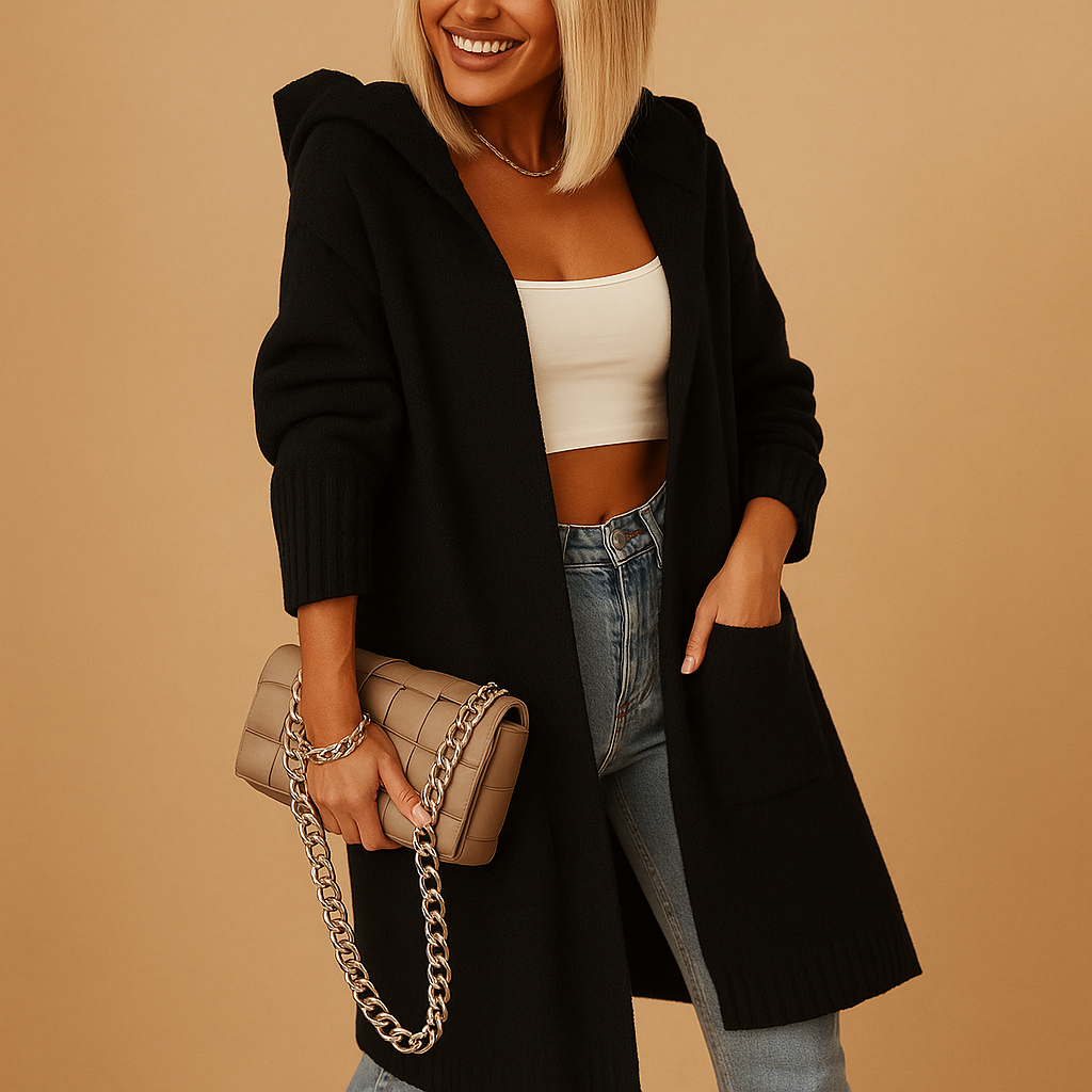 Women’s lightweight streetwear jacket with hood in black or khaki. Relaxed fit with zipper closure, breathable sleeves, and urban casual-chic design.