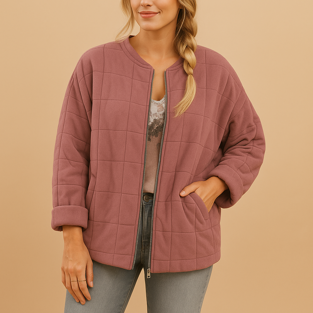 Women’s lightweight summer jacket in apricot, army green, black, blue, gray, or pink. Breathable fabric with tailored fit and side pockets for everyday wear.