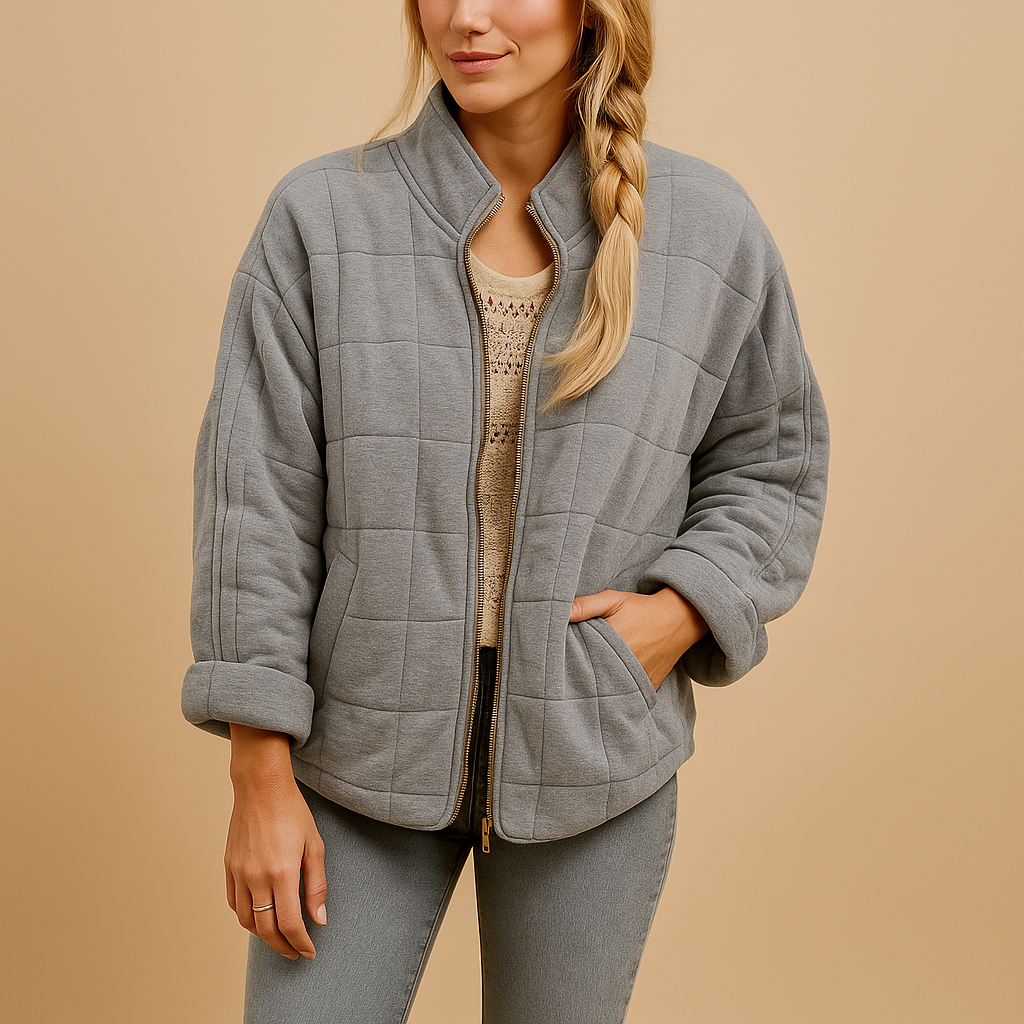 Women’s lightweight summer jacket in apricot, army green, black, blue, gray, or pink. Breathable fabric with tailored fit and side pockets for everyday wear.