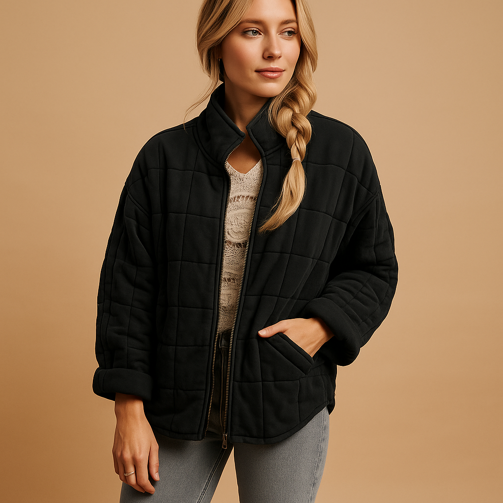 Women’s lightweight summer jacket in apricot, army green, black, blue, gray, or pink. Breathable fabric with tailored fit and side pockets for everyday wear.