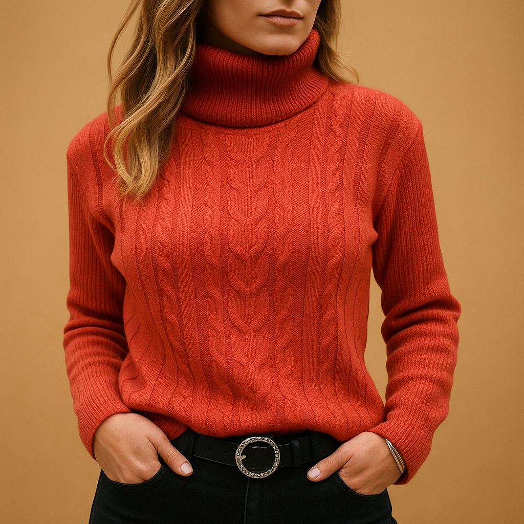 Women’s lightweight turtleneck sweater with relaxed fit and minimalist design. Soft breathable fabric, perfect for casual or work outfits.