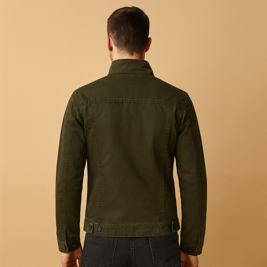 Men’s long sleeve biker jacket with sleek modern design and comfortable fit, ideal for casual and evening outfits.