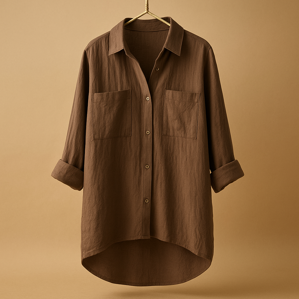 Long sleeve blouse for women with a loose fit and classic design, perfect for work, casual days, and stylish everyday looks.