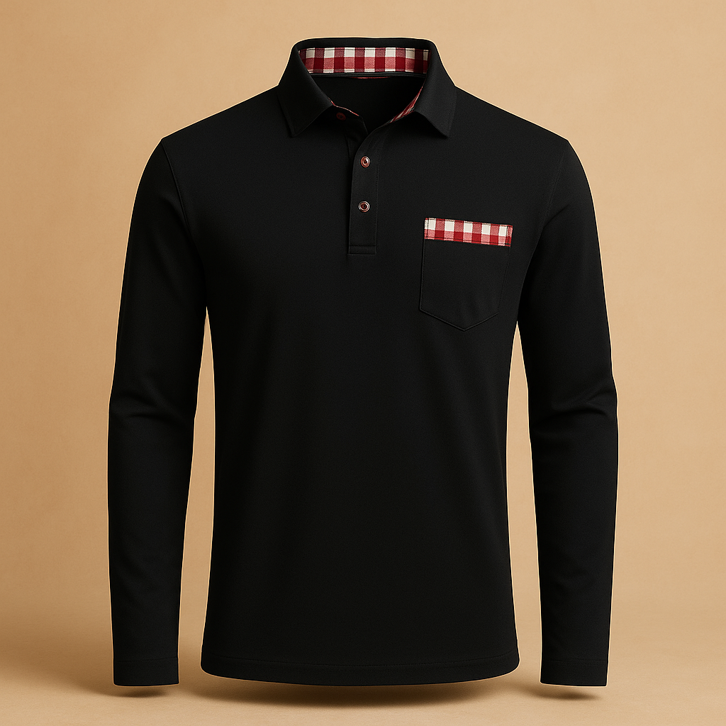 Men’s long sleeve polo shirt Victor with classic collar and button closure. Comfortable fit, ideal for casual wear and business occasions.
