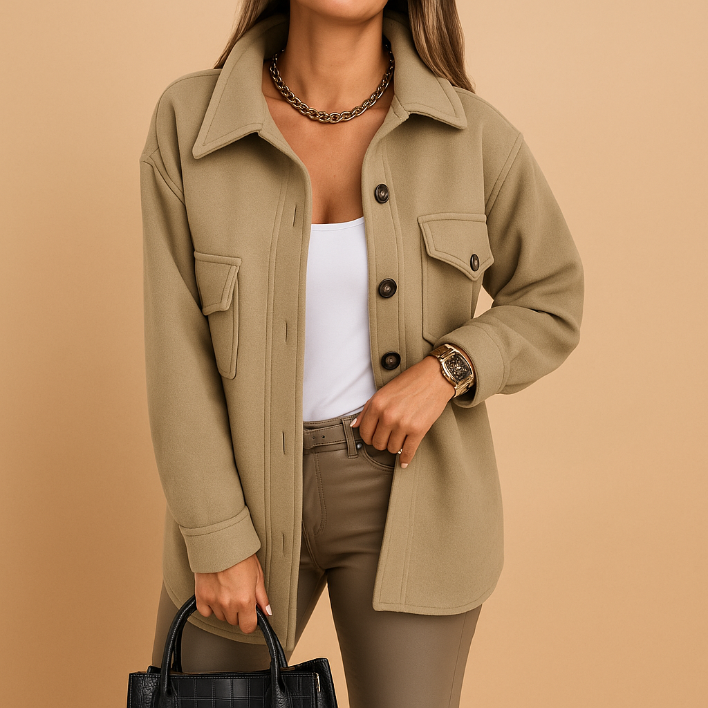 Long tailored winter coat for women with elegant fitted silhouette, perfect for formal events or everyday chic outfits.