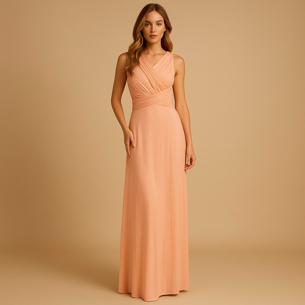 Women’s multiway wrap dress with versatile styling, soft breathable fabric, and flattering fit, available in wine red, black, green, khaki, navy blue, and pink.
