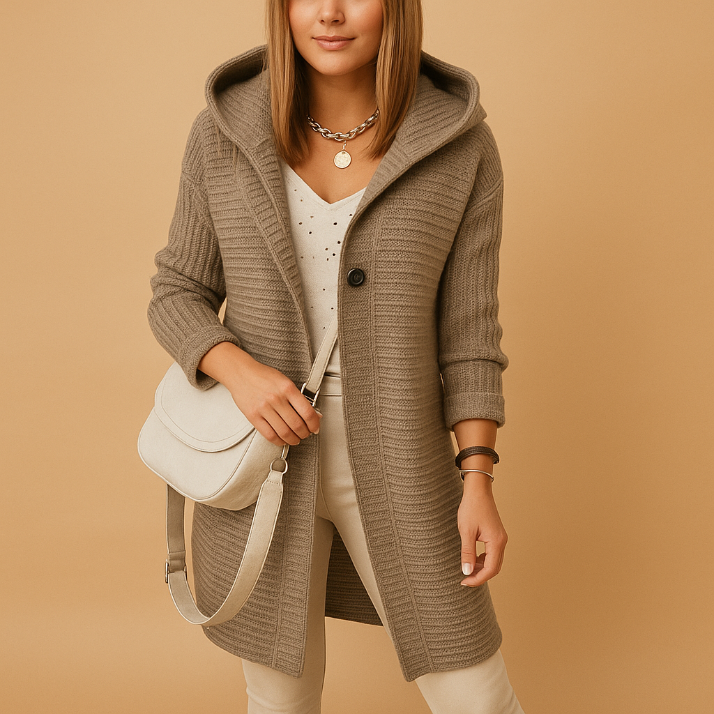 Women’s open cardigan vest in breathable fabric with light oversized fit, casual open design, and timeless style, available in beige, black, grey, and blue.