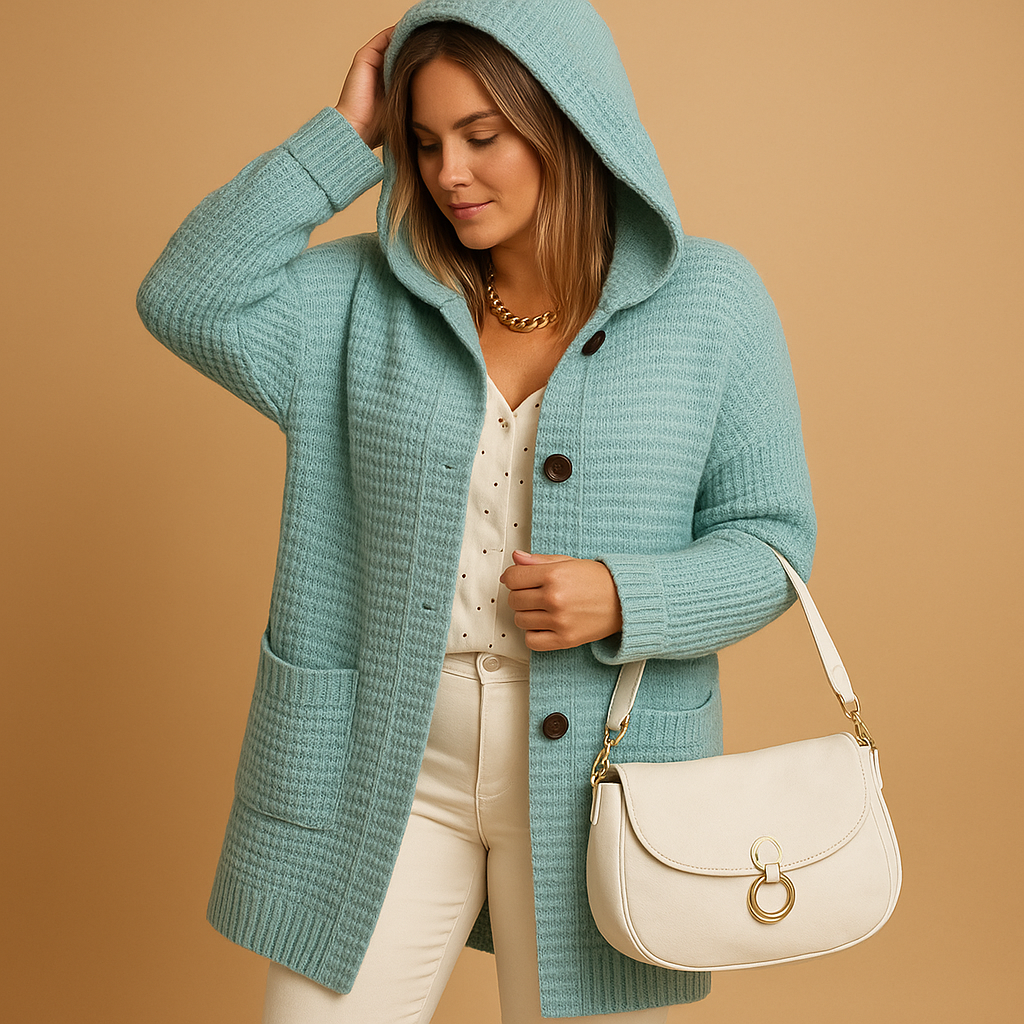 Women’s open knitted cardigan with relaxed fit, available in multiple colors, perfect for layering in autumn, winter, or cozy indoor moments.