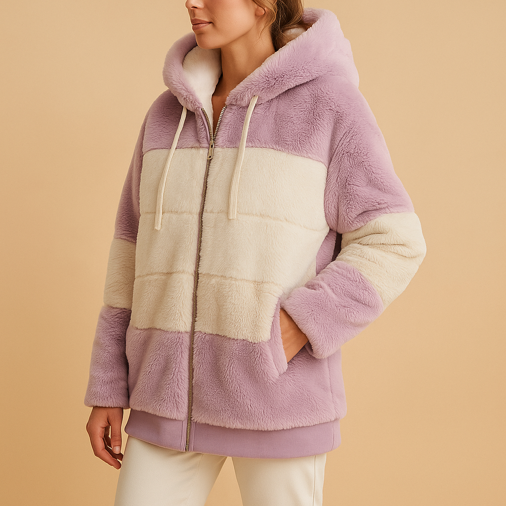 Women’s oversized vintage knitted jacket with relaxed silhouette, side pockets, and soft fabric. Available in six retro-inspired colors for cozy winter wear.