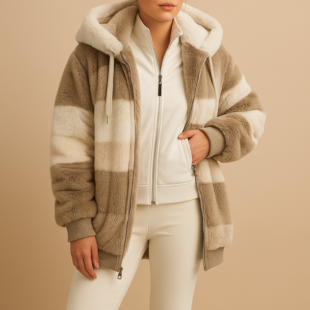Women’s oversized vintage knitted jacket with relaxed silhouette, side pockets, and soft fabric. Available in six retro-inspired colors for cozy winter wear.
