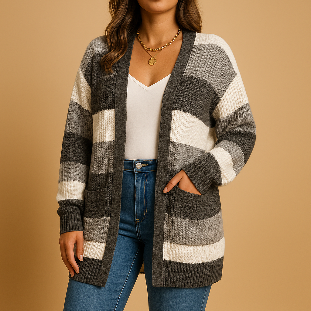 Plaid puff sleeve cardigan for women with slim fit and open front, perfect for pairing with jeans, skirts, or leggings for stylish layered outfits.
