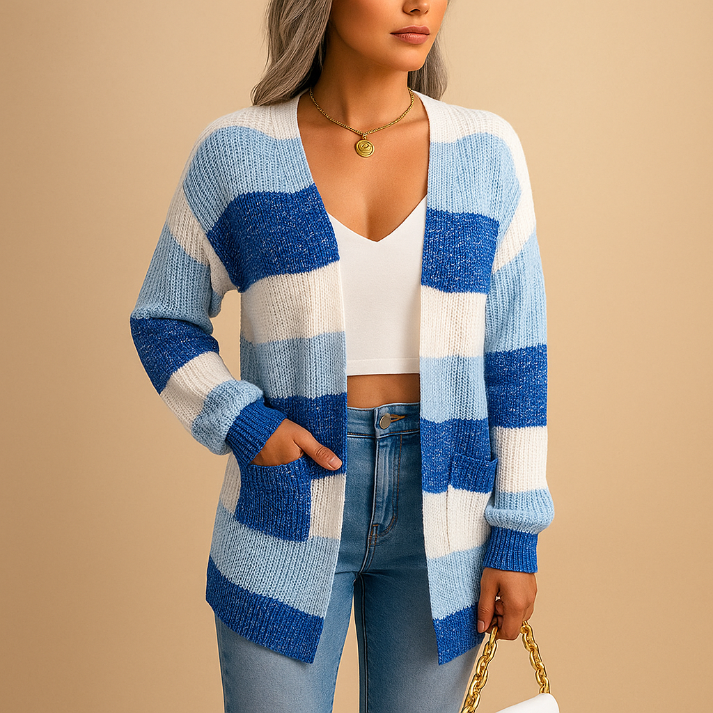 Plaid puff sleeve cardigan for women with slim fit and open front, perfect for pairing with jeans, skirts, or leggings for stylish layered outfits.