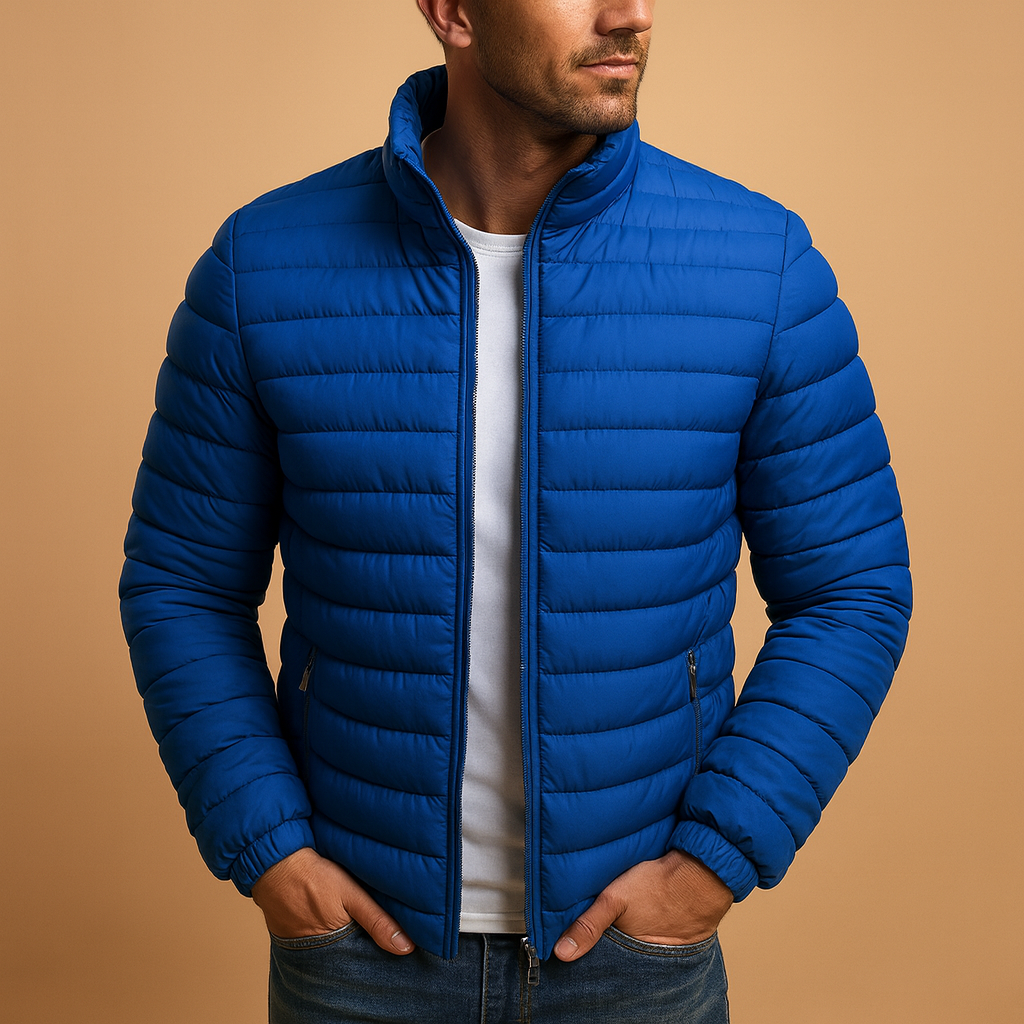Men’s quilted summer jacket with lightweight design and casual modern style, perfect for spring and summer outfits.