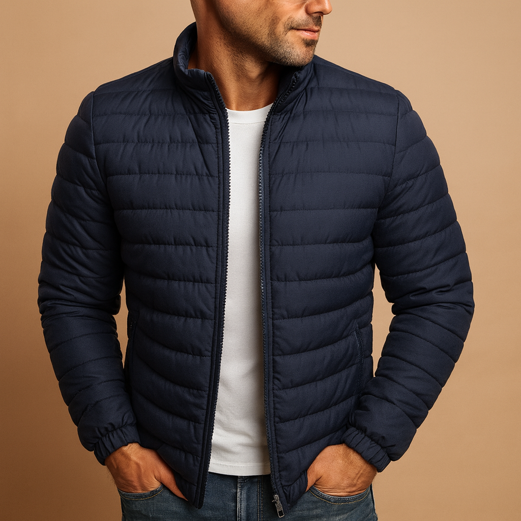 Men’s quilted summer jacket with lightweight design and casual modern style, perfect for spring and summer outfits.