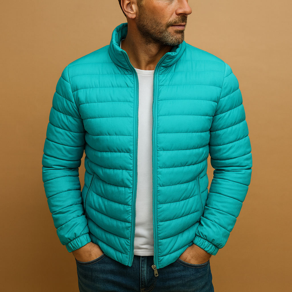 Men’s quilted summer jacket with lightweight design and casual modern style, perfect for spring and summer outfits.