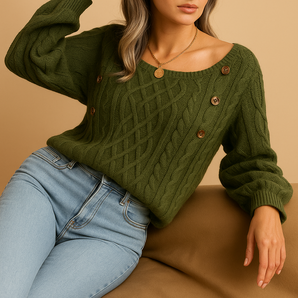 Women’s ribbed knit sweater with soft stretchy fit, long sleeves, and neutral tones, perfect for autumn, winter, and layering outfits.