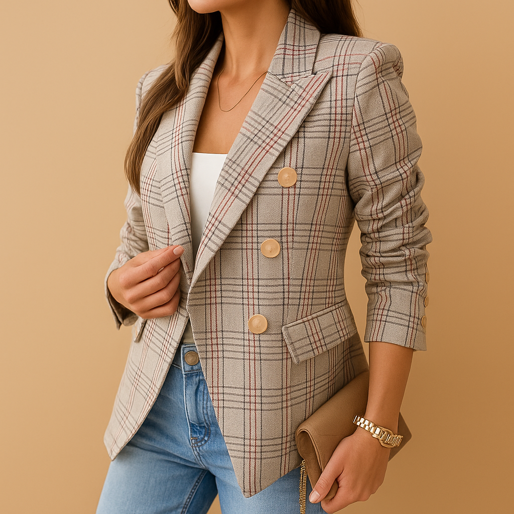 Women’s tailored blazer with flattering fitted silhouette and functional pockets, ideal for work, events and casual-chic outfits.