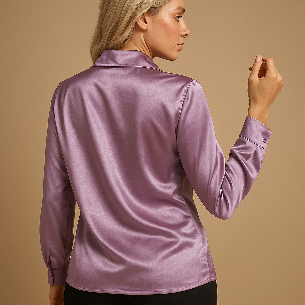Timeless lightweight blouse for women with a classic collar and relaxed tailored fit, perfect for work or casual everyday wear.
