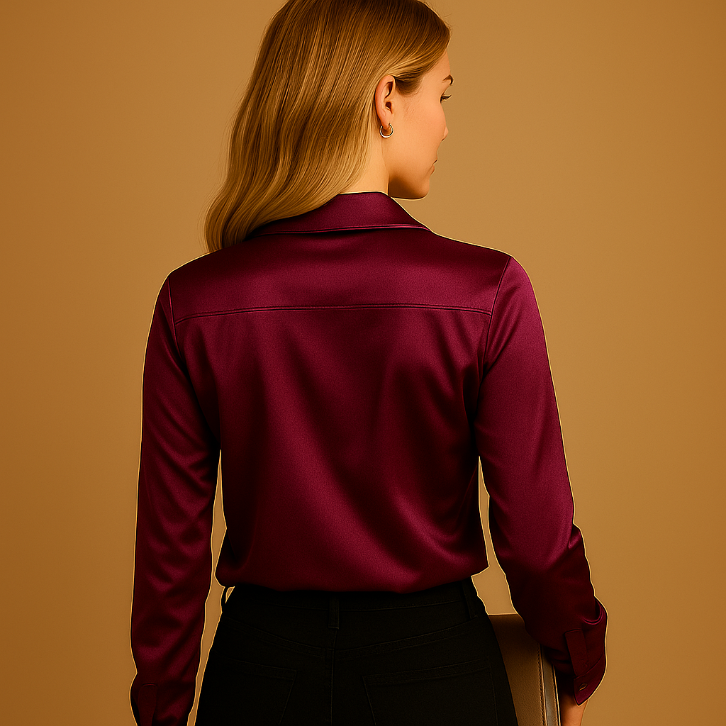 Timeless lightweight blouse for women with a classic collar and relaxed tailored fit, perfect for work or casual everyday wear.