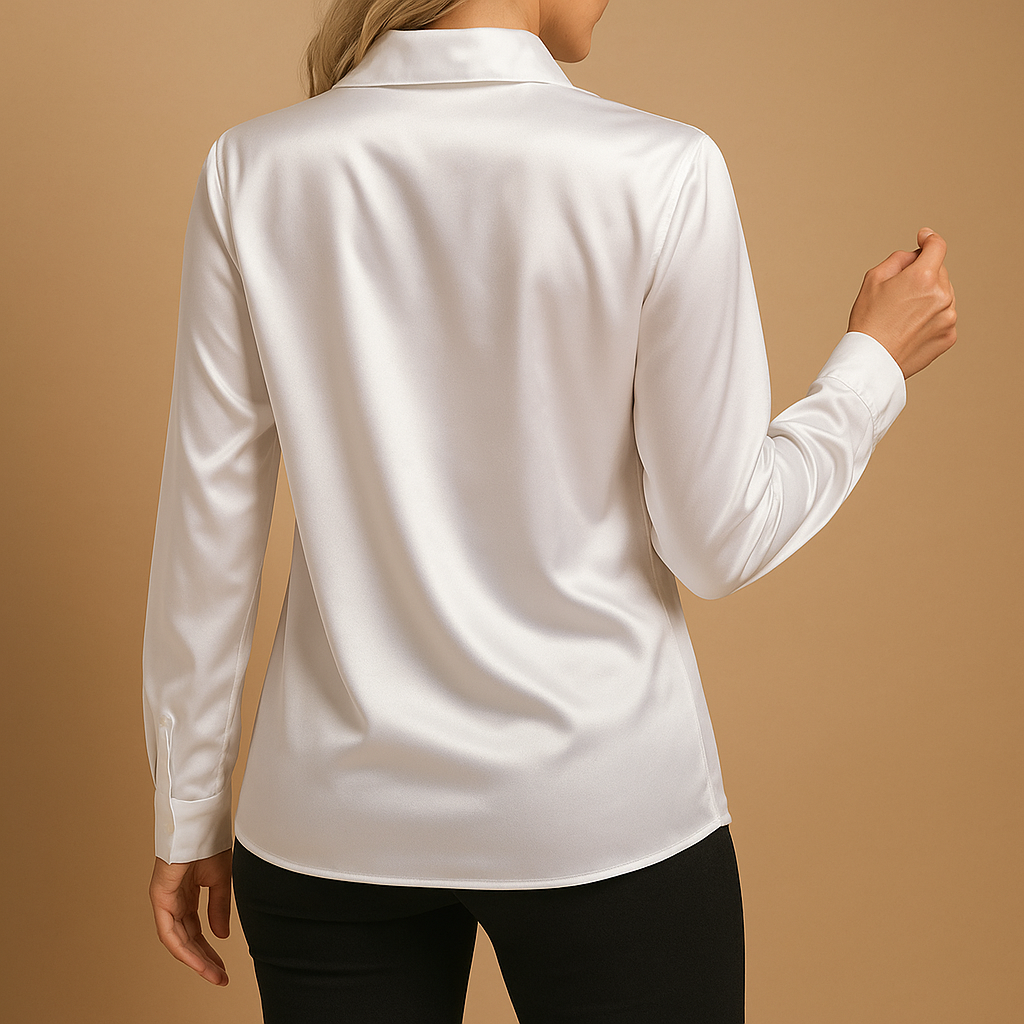 Timeless lightweight blouse for women with a classic collar and relaxed tailored fit, perfect for work or casual everyday wear.