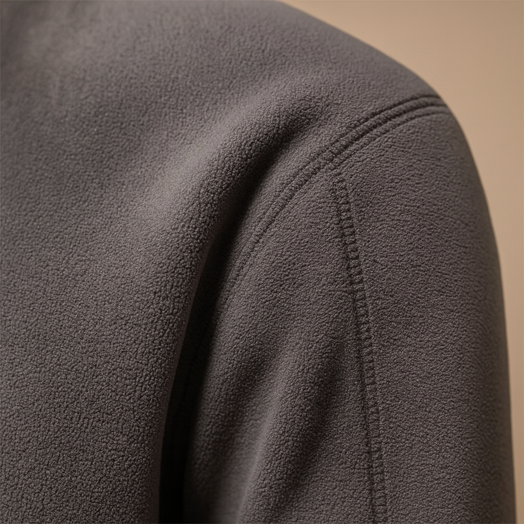 Men’s warm fleece half-zip pullover in a versatile design, ideal for everyday wear and outdoor activities during autumn and winter.