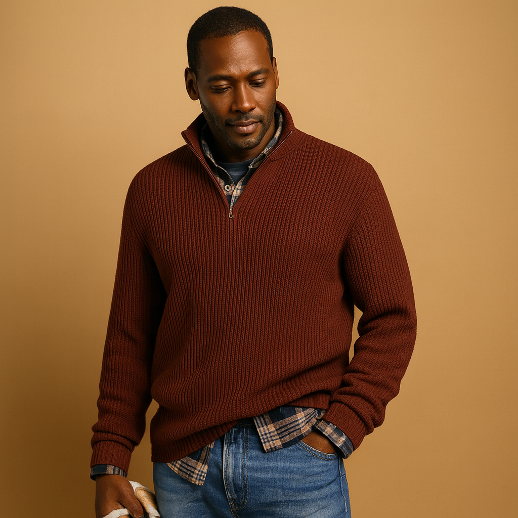 Men’s warm wool winter sweater with a timeless design, available in multiple colors and ideal for stylish comfort during cold winter days.
