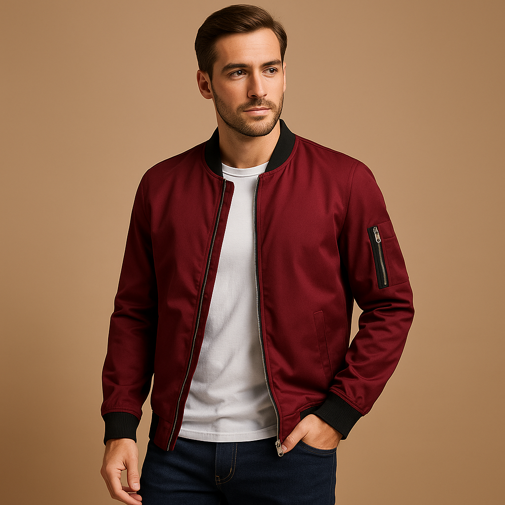 Men’s water-repellent summer jacket with modern fit, perfect for casual walks and formal occasions in warm weather.