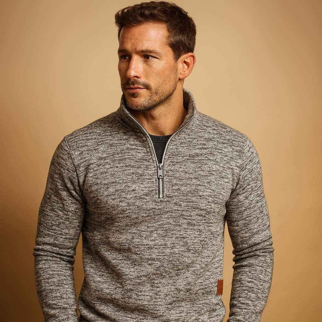 Men’s zipped sweater with modern design in multiple colors, perfect for casual or semi-formal outfits in spring, autumn, and winter.