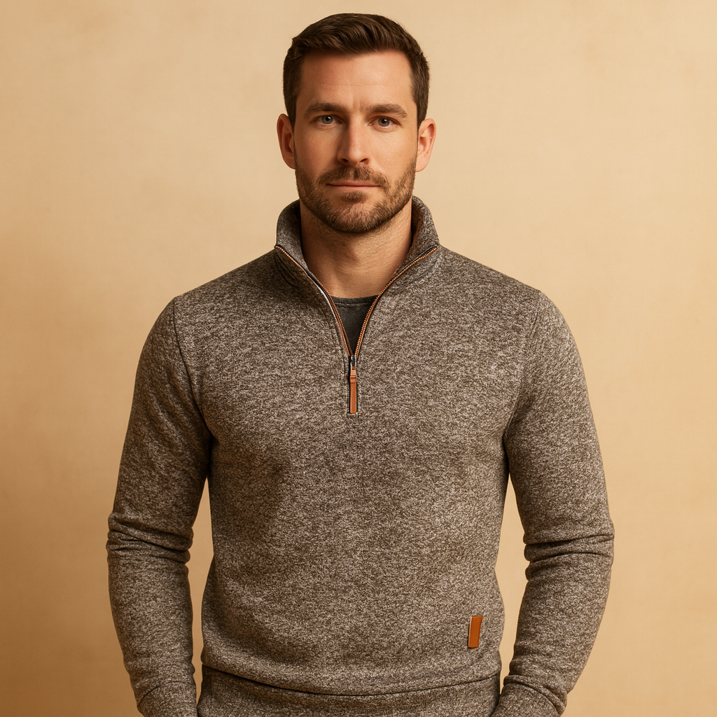 Men’s zipped sweater with modern design in multiple colors, perfect for casual or semi-formal outfits in spring, autumn, and winter.