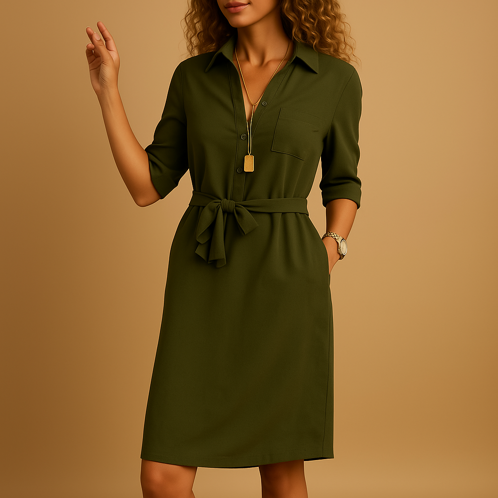 Elegant modern dress for women with flattering fit and timeless design, ideal for work, casual wear, and evening occasions.