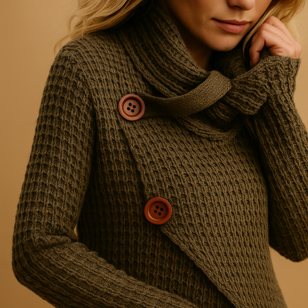 Women's fitted knit sweater with a flattering tailored design and soft breathable fabric, perfect for stylish daily wear in all seasons.